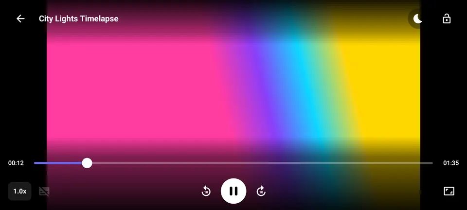Video playing in landscape with controls